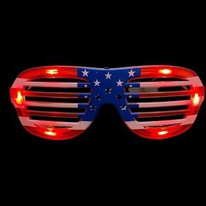 6122 | USA Flag Light Up Novelty Aviator Sunglasses